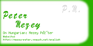 peter mezey business card